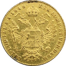Zlatá mince Dukát Ferdinanda I. 1848