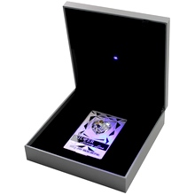 Přední strana Stříbrná mince Luxury Line Srdce Modré osvícení 2014 Krystal Proof