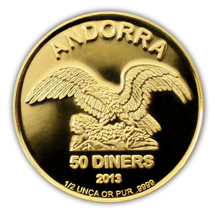 Zlatá investiční mince Andorra Eagle 1/2 Oz
