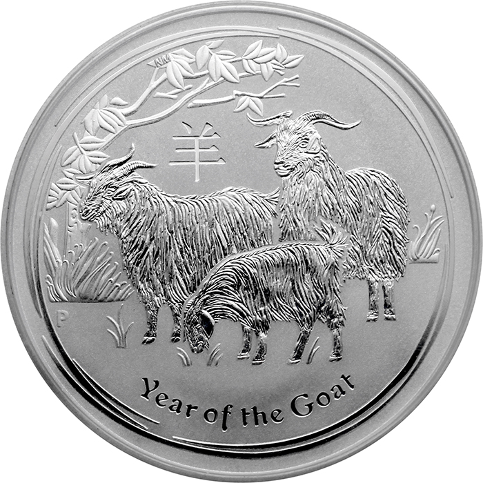Strieborná  investičná minca Year of the Goat Rok Kozy Lunárny 1 Oz 2015
