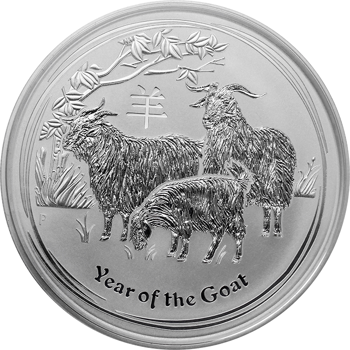 Strieborná  investičná minca Year of the Goat Rok Kozy Lunárny 5 Oz 2015