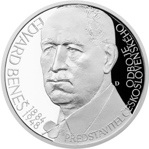 Strieborná medaila Československýí prezidenti - Edvard Beneš 2014 Proof