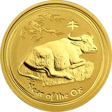 Zlatá investičná minca Year of the Ox Rok Byvola Lunárny 1/4 Oz 2009