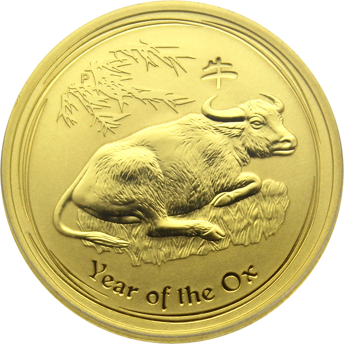 Zlatá investičná minca Year of the Ox Rok Byvola Lunárny1/2 Oz 2009