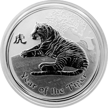 Strieborná investičná minca  Year of the Tiger Rok Tigra Lunárny 1/2 Oz 2010