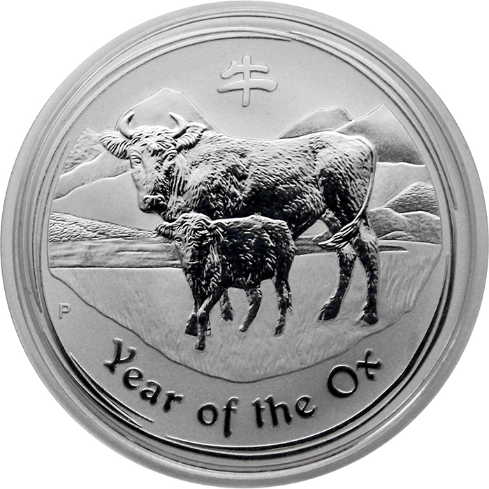 Stříbrná investiční mince Year of the Ox Rok Buvola Lunární 1/2 Oz 2009