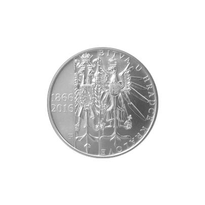 Přední strana Strieborná minca 200 Kč Bitva u Hradce Králové 150. výročie 2016 Štandard