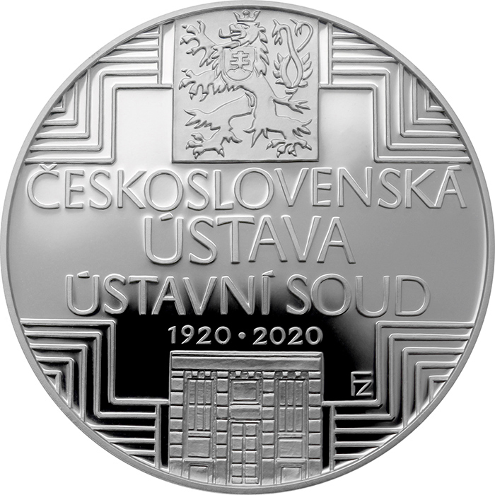 Přední strana Stříbrná mince 500 Kč Schválení československé ústavy 100. výročí 2020 Proof