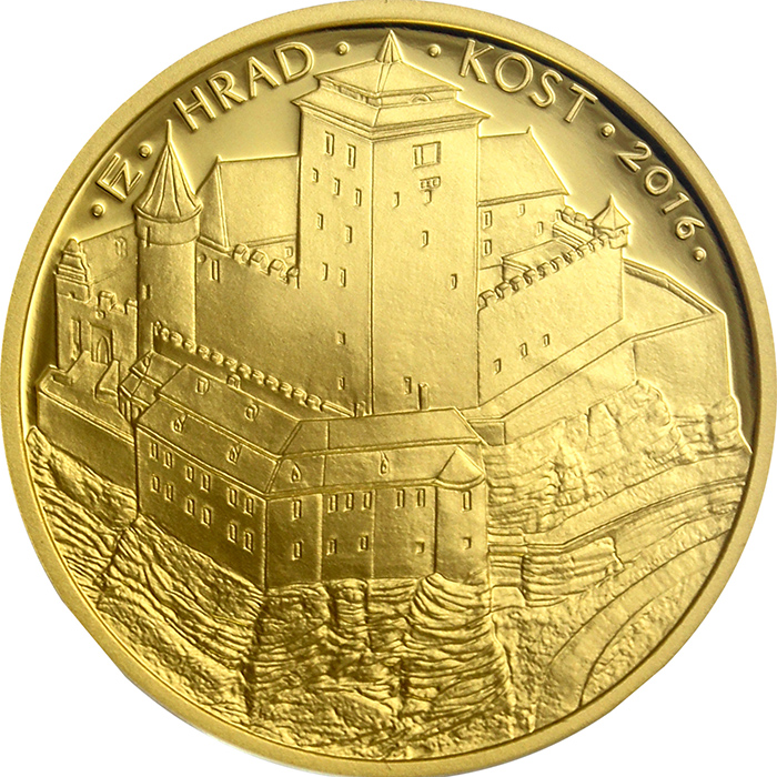 Zlatá mince 5000 Kč Hrad Kost 2016 Proof
