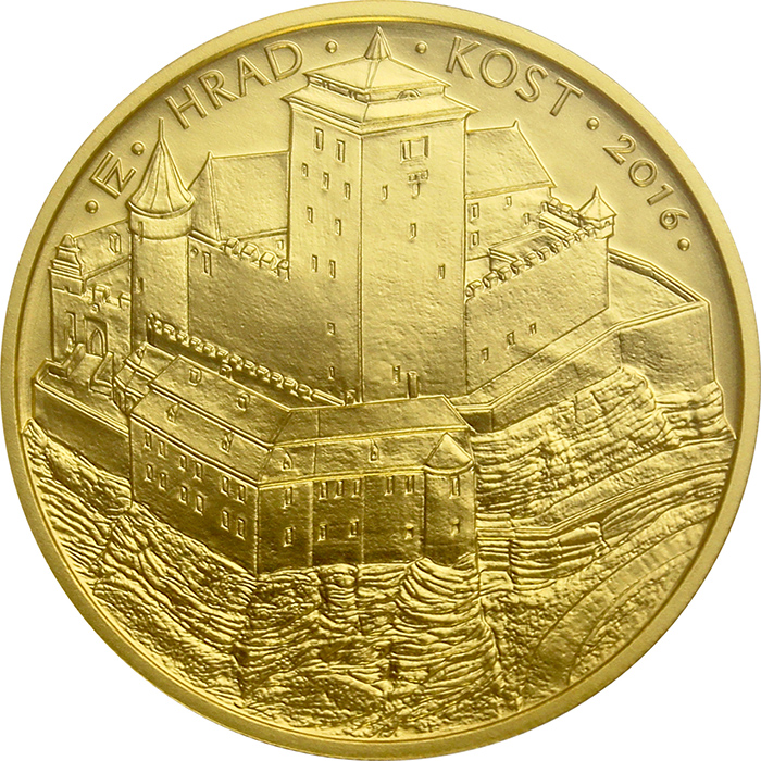 Zlatá minca 5000 Kč Hrad Kost 2016 Štandard