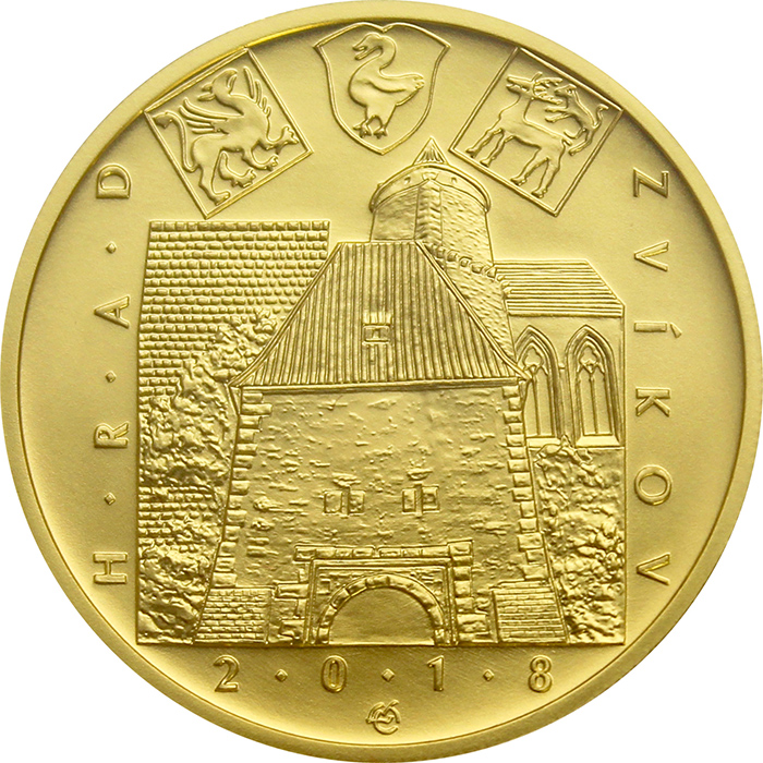 Zlatá minca 5000 Kč Hrad Zvíkov 2018 Štandard