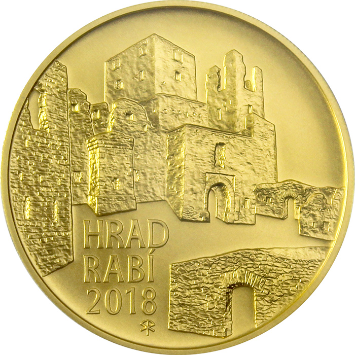 Zlatá mince 5000 Kč Hrad Rabí 2018 Standard