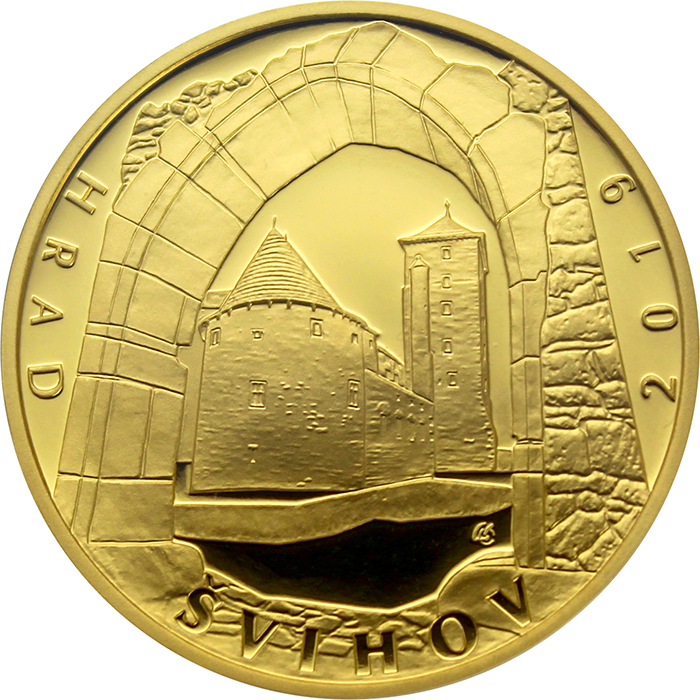 Zlatá mince 5000 Kč Hrad Švihov 2019 Proof