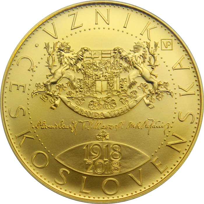 Zlatá mince 10000 Kč Vznik Československa 1oz 2018 Standard