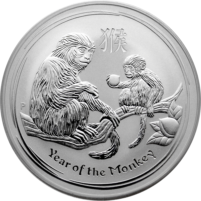 Stříbrná investiční mince Year of the Monkey Rok Opice Lunární 1 Oz 2016