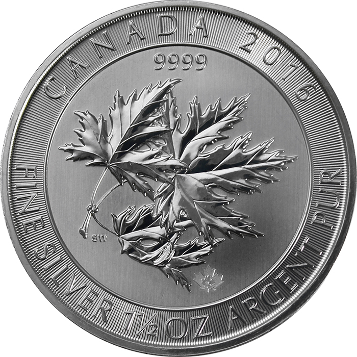 Strieborná investičná minca Multi-Maple Leaf Superleaf 1,5 Oz