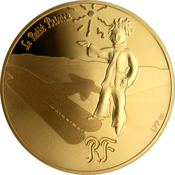 Přední strana Zlatá mince Malý princ: Hvězdy jsou průvodci 1/4 Oz 2015 Proof