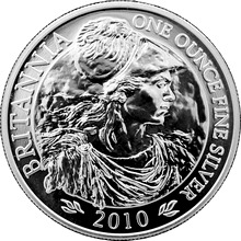 Stříbrná investiční mince Britannia 1 Oz 2010