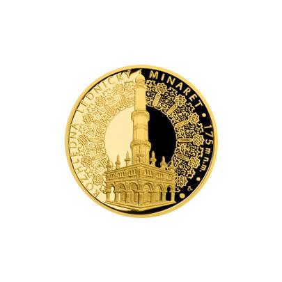 Zlatá čtvrtuncová medaile Rozhledna Lednický minaret 2016 Proof