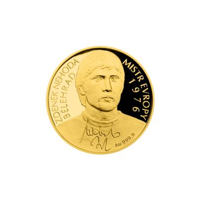 Zlatá čtvrtuncová mince 10 NZD Zdeněk Nehoda 2016 Proof