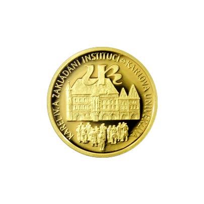 Zlatá mince 5 NZD Karel IV. a zakládání institucí - Karlova univerzita 2016 Proof