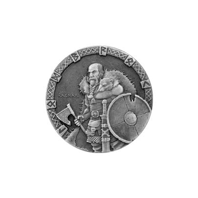 Přední strana Strieborná minca 2 Oz Ragnar Viking Series 2015 Antique Štandard