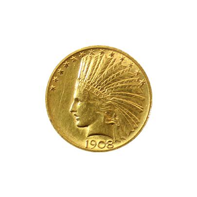 Zlatá mince Indian Head American Eagle 1908