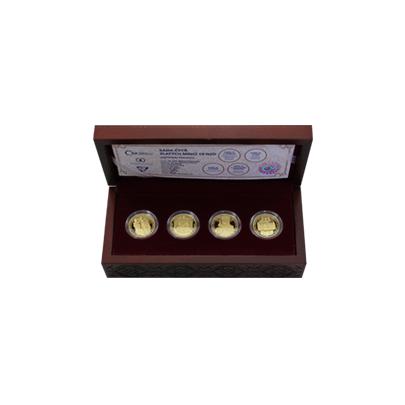 Sada čtyř zlatých mincí 10 NZD 700. výročí narození Karla IV. 2016 Proof