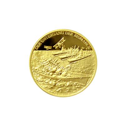 Zlatá mince 5 NZD Potopení Bismarcku 2016 Proof