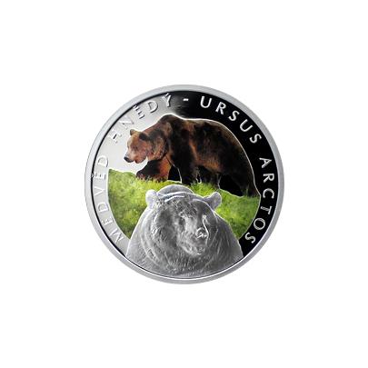 Strieborná minca NZD Ohrozená príroda - Medveď hnedý 2016 Proof