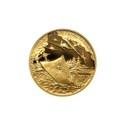 Zlatá minca 5 NZD Deň hanby - Útok na Pearl Harbor 2016 Proof