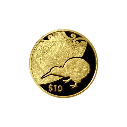 Přední strana Zlatá mince Kiwi Treasures Mitre Peak 1/4 Oz 2014 Proof
