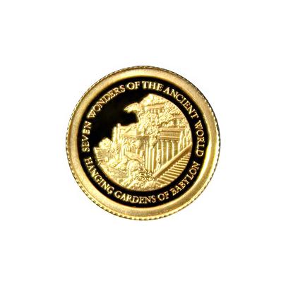 Přední strana Zlatá minca Visuté záhrady babylonskej 0.5g Miniatúra 2011 Proof
