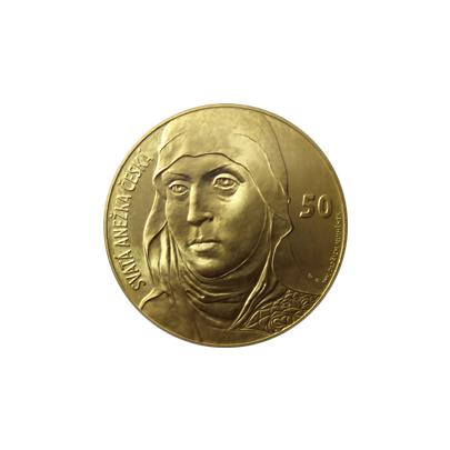 Zlatá investiční medaile 1 Kg Anežka Česká Motiv 50 Kč bankovky 2016 Standard