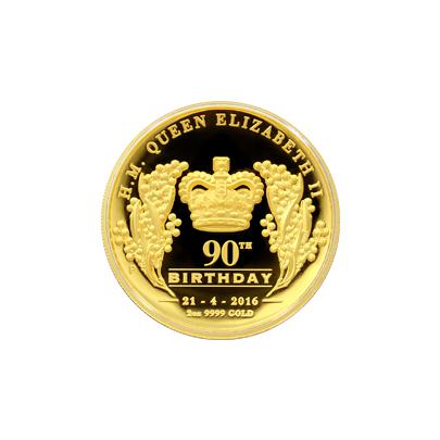 Zlatá mince 2 Oz Královna Alžběta II. 90. výročí narození High Relief 2016 Proof