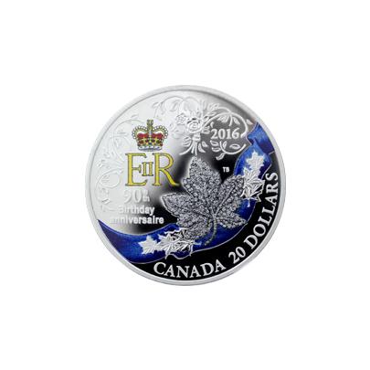 Stříbrná mince Královna Alžběta II. 90. výročí narození 1 Oz 2016 Proof (.9999)