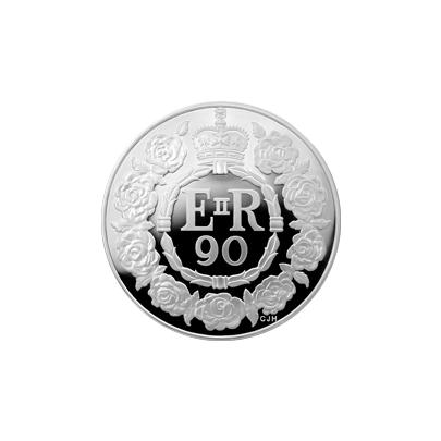 Přední strana Strieborná minca Kráľovná Alžbeta II. 90. výročie narodenia 2016 Proof