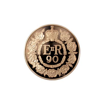 Přední strana Zlatá mince Královna Alžběta II. 90. výročí narození 2016 Proof