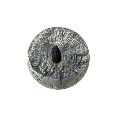 Stříbrná mince 5 Oz Sikhote-Alin Meteorite Art 2015 Antique Standard