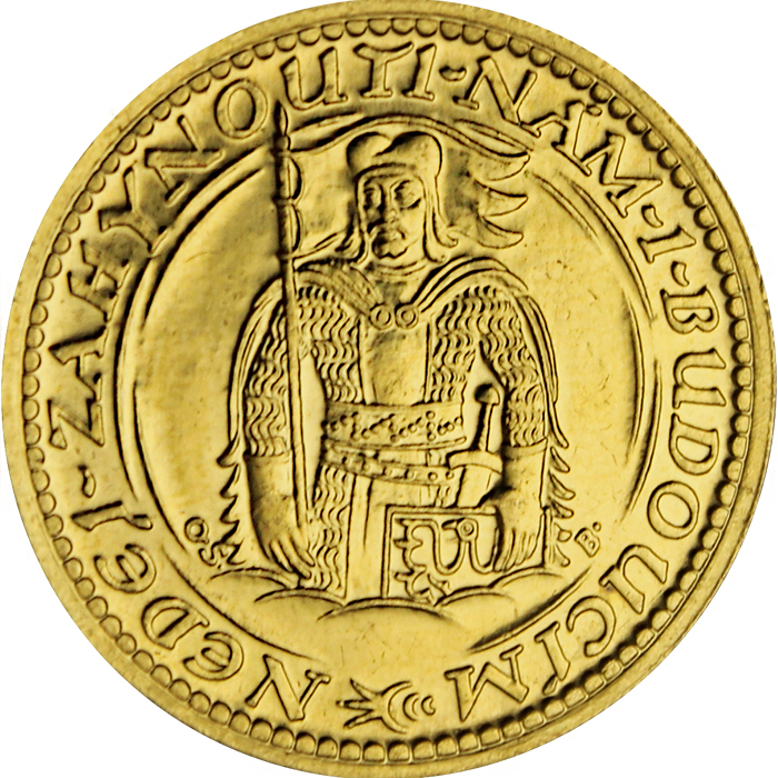 Zlatá mince Svatý Václav Dvoudukát Československý 1935
