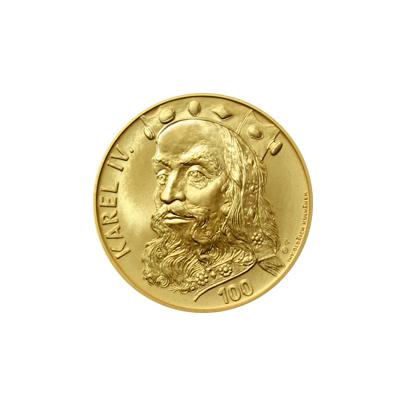 Zlatá medaile ve váze 40dukátu s motivem 100 Kč bankovky - Karel IV. 2015 Standard