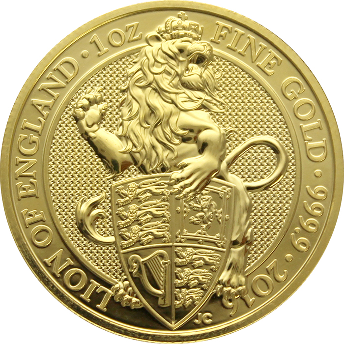 Zlatá investiční mince The Queen's Beasts The Lion 1 Oz 2016