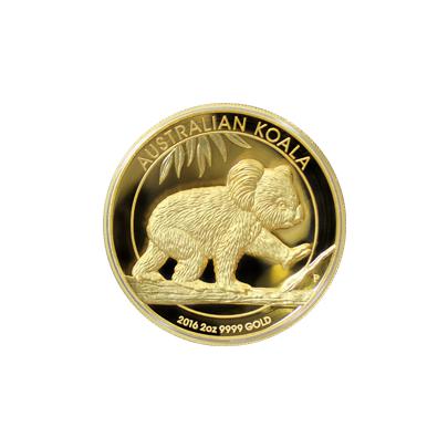 Přední strana Zlatá minca 2 Oz Koala High Relief 2016 Proof