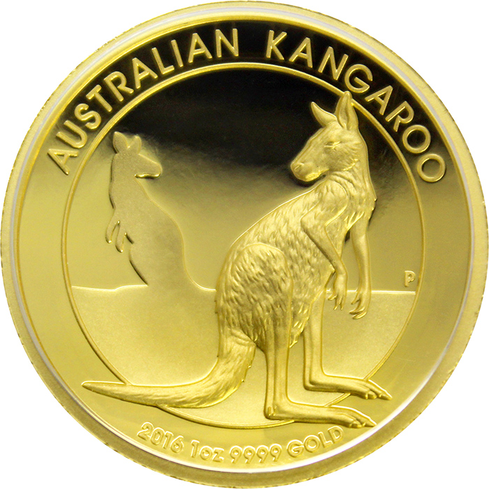 Přední strana Zlatá mince Australian Kangaroo 1 Oz 2016 High Relief Proof