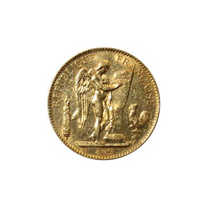 Přední strana Zlatá mince 100 Frank Anděl - Génius 1901