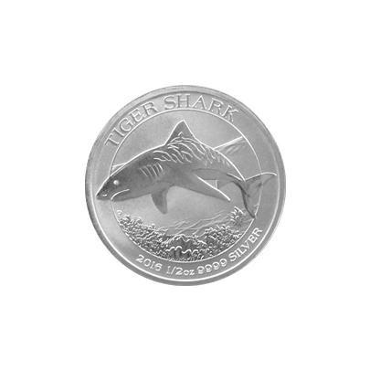 Přední strana Stříbrná investiční mince Žralok tygří 1/2 Oz 2016