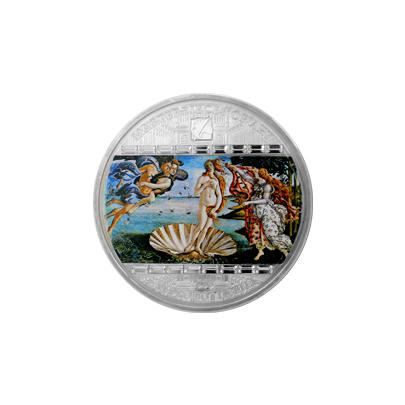 Strieborná minca 3 Oz Zrodenie Venuše Sandro Botticelli 2008 Kryštály Štandard