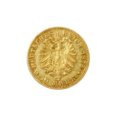 Zlatá mince 10 Marka Vilém I. Pruský 1878