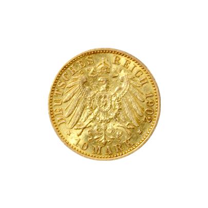 Zlatá mince 10 Marka Vilém II. Pruský 1902