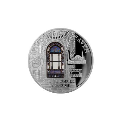 Strieborná minca Chrám Božej Múdrosti Mozaikové okno apsidy 2016 Proof